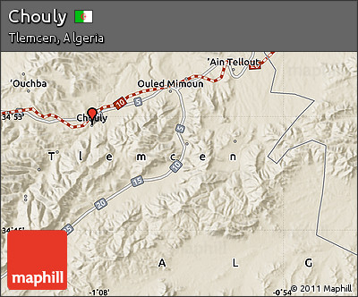 Shaded Relief Map of Chouly