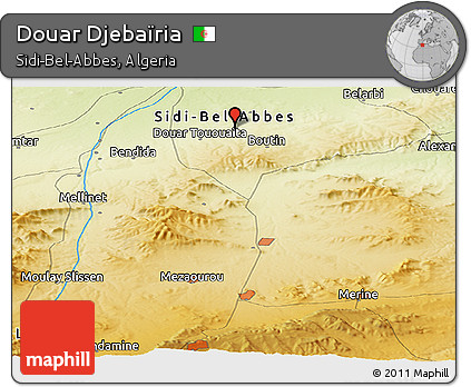 Physical Panoramic Map of Douar Djebaïria