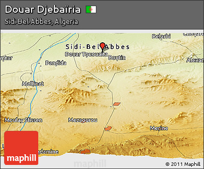Physical Panoramic Map of Douar Djebaïria