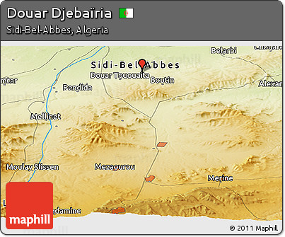 Physical Panoramic Map of Douar Djebaïria