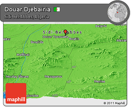 Political Panoramic Map of Douar Djebaïria