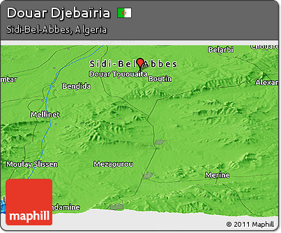 Political Panoramic Map of Douar Djebaïria
