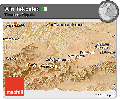 Satellite Panoramic Map of 'Aïn Tekbalet