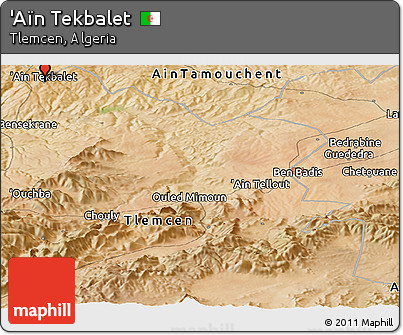 Satellite Panoramic Map of 'Aïn Tekbalet