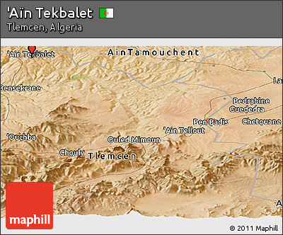 Satellite Panoramic Map of 'Aïn Tekbalet