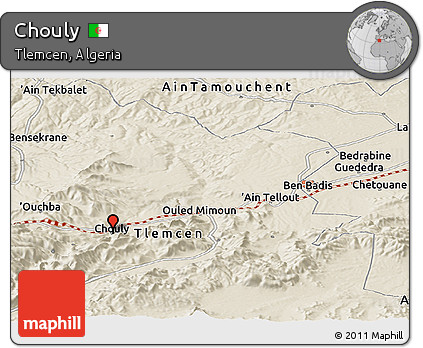 Shaded Relief Panoramic Map of Chouly