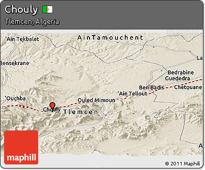 Shaded Relief Panoramic Map of Chouly