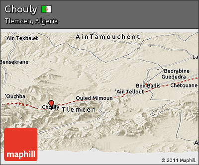 Shaded Relief Panoramic Map of Chouly