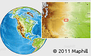 Physical Location Map of the area around 34° 56' 49" N, 100° 13' 29" W
