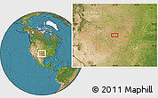 Satellite Location Map of the area around 34° 56' 49" N, 100° 13' 29" W