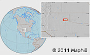 Gray Location Map of the area around 34° 56' 49" N, 101° 4' 29" W, hill shading