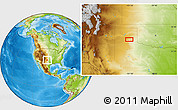 Physical Location Map of the area around 34° 56' 49" N, 101° 4' 29" W