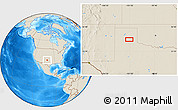 Shaded Relief Location Map of the area around 34° 56' 49" N, 101° 4' 29" W