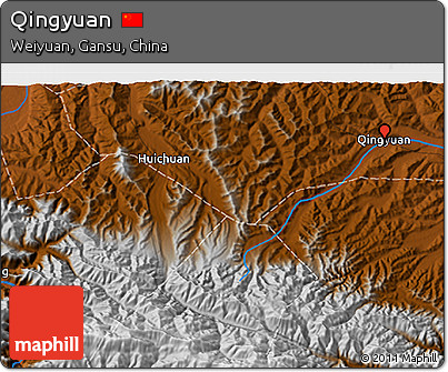 Physical 3D Map of Qingyuan