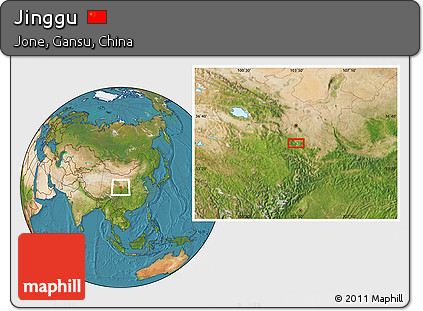 Satellite Location Map of Jinggu