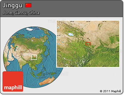 Satellite Location Map of Jinggu