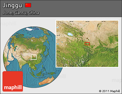 Satellite Location Map of Jinggu