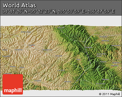 Satellite 3D Map of the Area around 34° 56' 49" N, 106° 19' 29" E