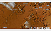 Physical 3D Map of the area around 34° 56' 49" N, 107° 52' 30" W