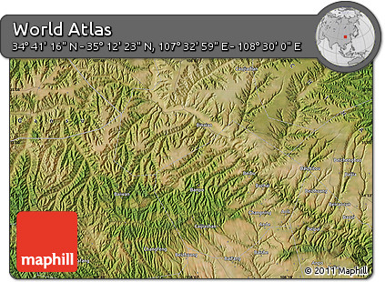 Satellite Map of the Area around 34° 56' 49" N, 108° 1' 30" E
