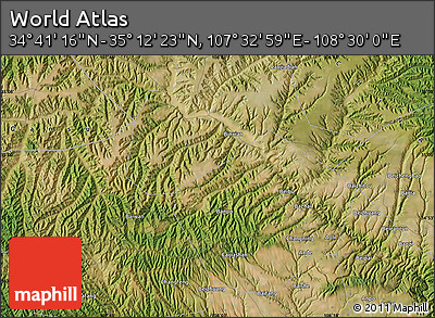 Satellite Map of the Area around 34° 56' 49" N, 108° 1' 30" E