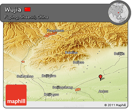 Physical Panoramic Map of Wujia