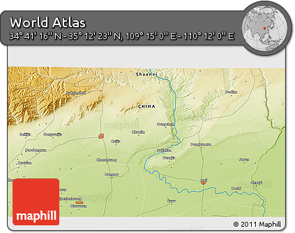 Physical 3D Map of the Area around 34° 56' 49" N, 109° 43' 29" E