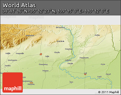 Physical 3D Map of the Area around 34° 56' 49" N, 109° 43' 29" E