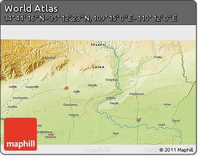 Physical 3D Map of the Area around 34° 56' 49" N, 109° 43' 29" E