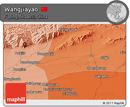 Political Panoramic Map of Wangjiayao
