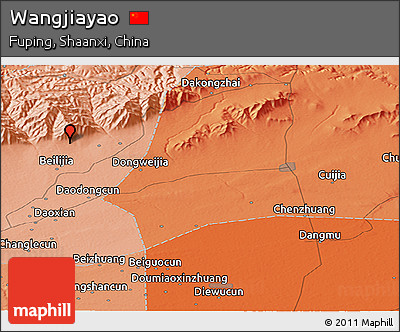 Political Panoramic Map of Wangjiayao