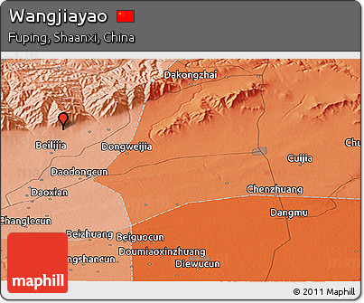 Political Panoramic Map of Wangjiayao