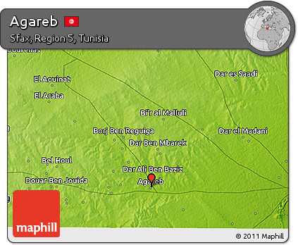Physical 3D Map of Agareb
