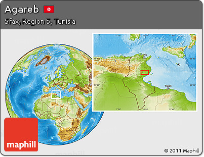 Physical Location Map of Agareb