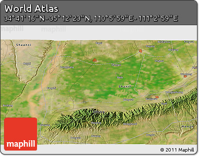 Satellite 3D Map of the Area around 34° 56' 49" N, 110° 34' 29" E