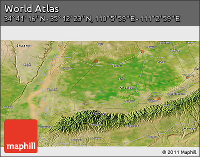 Satellite 3D Map of the Area around 34° 56' 49" N, 110° 34' 29" E
