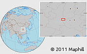 Gray Location Map of the area around 34° 56' 49" N, 110° 34' 29" E