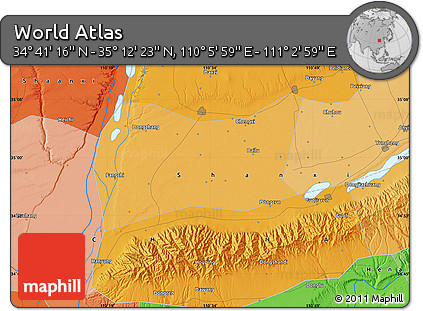 Political Map of the Area around 34° 56' 49" N, 110° 34' 29" E