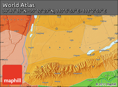 Political Map of the Area around 34° 56' 49" N, 110° 34' 29" E