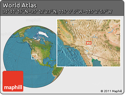 Satellite Location Map of the Area around 34° 56' 49" N, 115° 31' 30" W