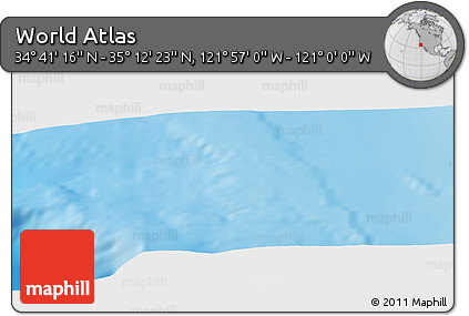 Physical Panoramic Map of the Area around 34° 56' 49" N, 121° 28' 29" W