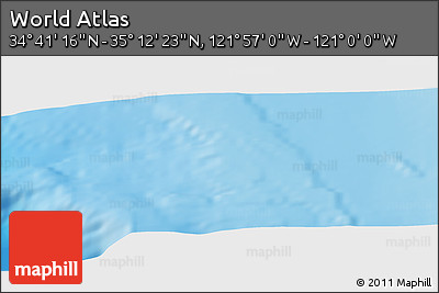 Physical Panoramic Map of the Area around 34° 56' 49" N, 121° 28' 29" W