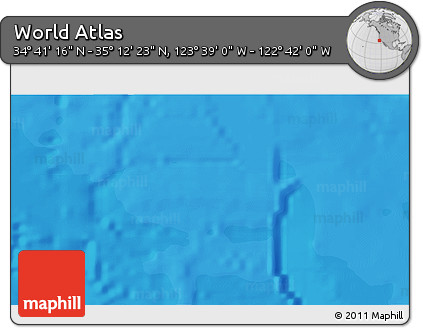 Political 3D Map of the Area around 34° 56' 49" N, 123° 10' 30" W