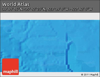 Political 3D Map of the Area around 34° 56' 49" N, 123° 10' 30" W