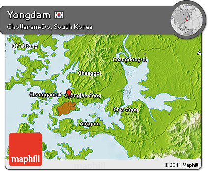 Physical 3D Map of Yongdam