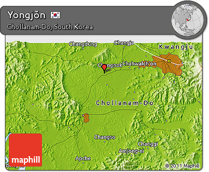 Physical 3D Map of Yongjŏn
