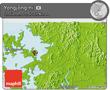 Physical 3D Map of Yongjŏng-ni