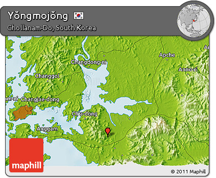 Physical 3D Map of Yŏngmojŏng