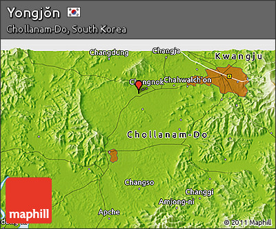 Physical 3D Map of Yongjŏn