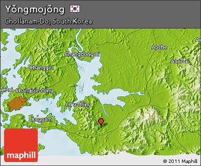Physical 3D Map of Yŏngmojŏng